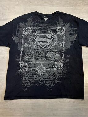 Vintage Y2K Superman Man Of Steel Grunge Punk Hip Hop VTG Shirt Mens Size XXL
